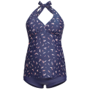 Umstandstankini Neckholder (7100) Blau-Federn L